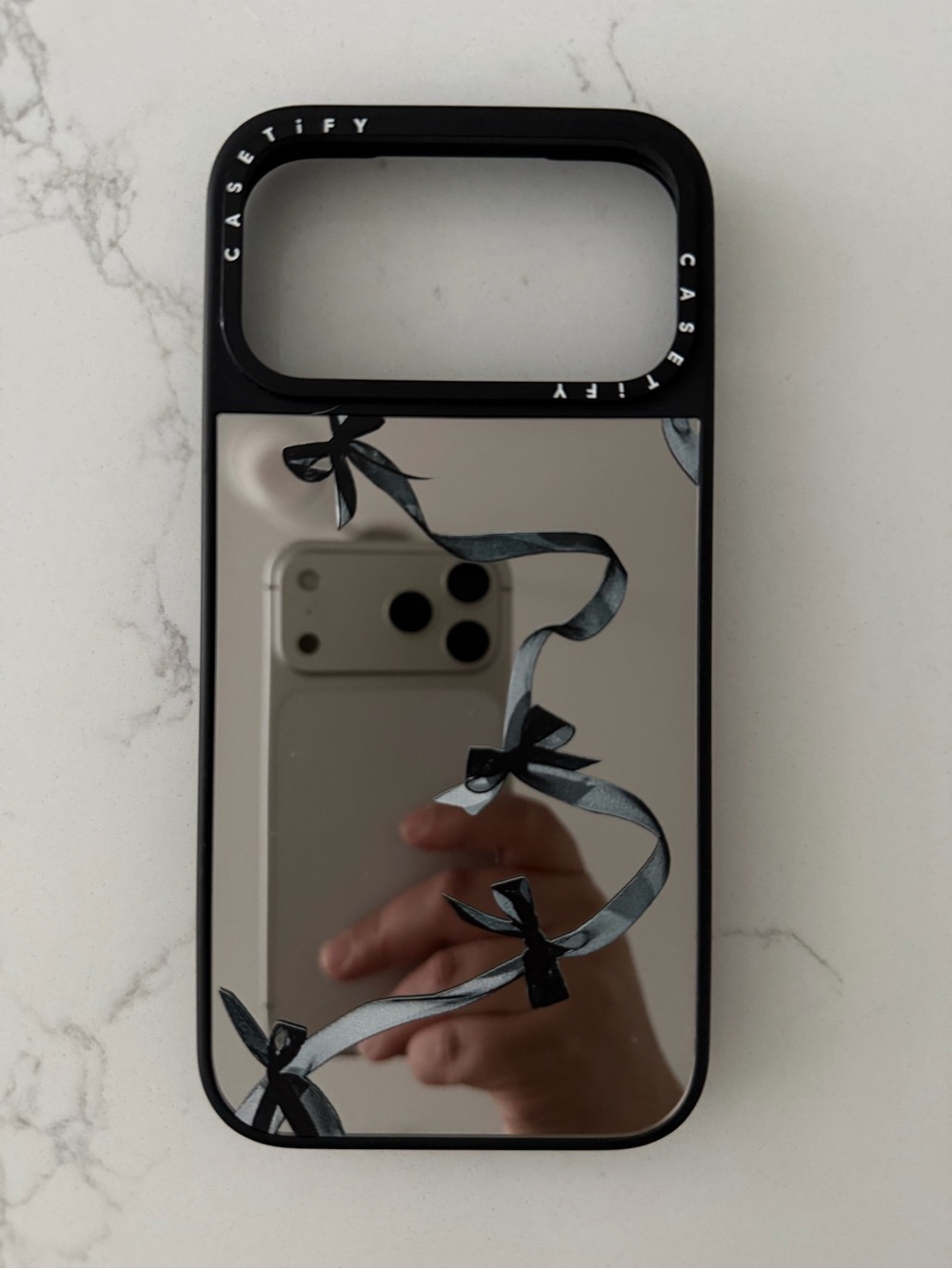 Casetify Black Ribbon Mirror iPhone Case